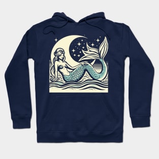 Linocut Mermaid Hoodie